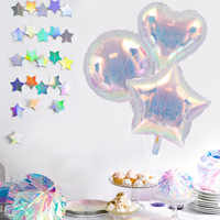 Nouveaux ballons en aluminium de gâteau d'arc d'étoile d'amour coloré transparent pour la décoration de fête d'anniversaire