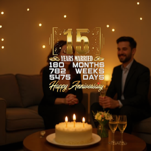 Maglietta promozionale personalizzata per il 15° anniversario di matrimonio - Product Image 3