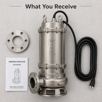 Grande pompe submersible pour eaux usées en acier inoxydable, pompe submersible V250F Lucky Pro, machine de déshydratation pour fosse septique