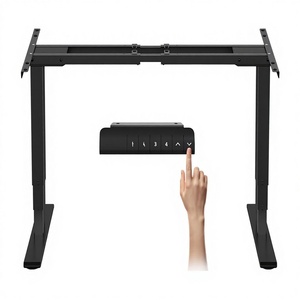Cadre de <span class=keywords><strong>bureau</strong></span> debout moderne en acier inoxydable à double moteur, 3 niveaux, réglable en hauteur électriquement - Product Image 1
