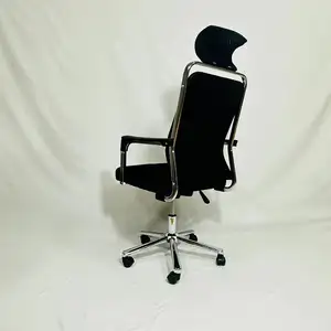 Эргономичная пластиковая полипропиленовая сетчатая ткань из искусственной кожи, Золотая железная металлическая ножка, вращающееся офисное кресло босса, кожаное кресло