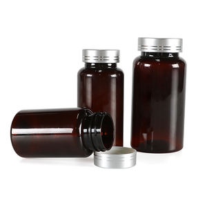 Service OEM Bouteille ronde PET 150ml 250ml couleur personnalisée transparente avec couvercles galvanisés or de pulvérisation de qualité alimentaire pour pilules de fer - Product Image 2