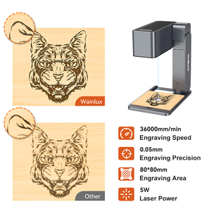 Mini Grabador Láser Portátil de 5W con Enfoque Automático, Rotación Magnética, Compatible con Archivos DXF y PLT, Refrigerado por Aire, Plegable, para Grabado en Madera y Cuero - Product Image 2