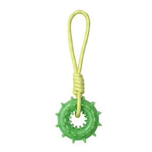 Jouet à mâcher interactif pour chien, anneau de nettoyage des dents en TPR, résistant aux morsures, pour molaires, pour poils dorés, jeu de traction, écologique, best-seller - Product Image 1