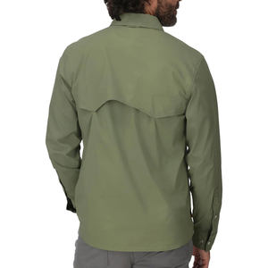 Camisa de pesca personalizada de alta visibilidad, de nailon liso con estampado hawaiano, de microfibra de poliéster, con capucha, cierre de botones y diseño de cola de pez. - Product Image 2