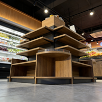 Étagères autoportantes robustes en acier et bois réglables YUMEI, présentoirs pour supermarchés/boutiques de cosmétiques, personnalisables