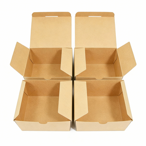 ชุดปิกนิก กล่องเบนโตะใสแบบพกพาสำหรับเด็ก ลายเบอร์เกอร์น้อย พร้อมช่องแบ่ง ป้องกันการรั่วซึม ทำจากกระดาษคราฟท์ - Product Image 5