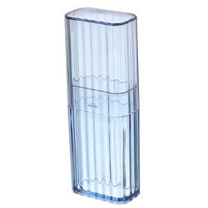 Portable Cotton Swab Storage Box With Lid Multi Functional Organizer For Jewelry <b>Toothpicks</b> Transparent Blue And White - Product Image 5