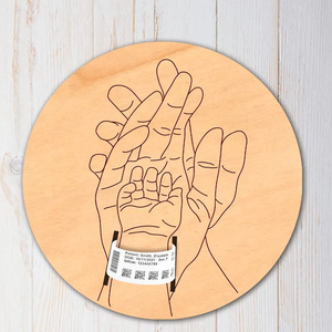 BOGE DIY Bois <span class=keywords><strong>Carte</strong></span> Bébé Nouveau-né Décoration Chambre de Bébé Support Bracelet de <span class=keywords><strong>Naissance</strong></span> d'Hôpital - Product Image 6