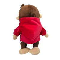 NOUVEAU George Monkey Pull Rouge en Peluche Super Douce Rempli de Coton PP, Jouet en Peluche, Cadeau d'Anniversaire