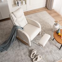 Chaise berçante moderne réglable pour pépinière Teddy ivoire bois massif confortable repose-pieds meubles de maison pour salon