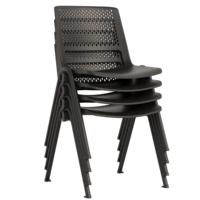 Chaise de bureau empilable en plastique avec dossier en maille ergonomique et support lombaire pour étudiants, salles de classe, formations, tâches, réunions et conférences