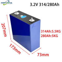 IP65 10000 + Cycles 70% SOH LF280K Grade 280Ah LiFePO4 Cellule certifiée CE Matières premières ultra-pures Batteries prismatiques au lithium-ion