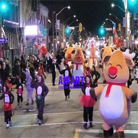 Costume de cerf gonflable pour célébration de Noël en plein air, mascotte gonflable en peluche de renne