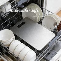 Titanium snijplank set van 3 voor keuken, kamperen, vaatwasserbestendig, metalen charcuterie snijplankmat voor vlees, fruit, kaas
