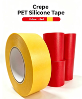Ruban de masquage haute température en papier crépon et PET 200 ° Adhésif en silicone C sans résidus pour la peinture automobile au pistolet