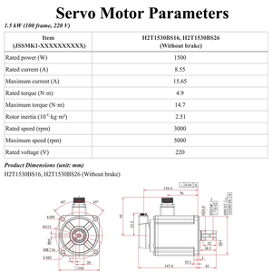 Pulse 17-bit 220VAC Three-Phase 3000rpm 1.5KW Planetary Gear AC Motor and Drive With Gearbox Reducer 1:10 1.5KW Gear AC Mo - Product Image 3