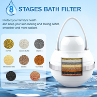 Nouveau design 2026 – Filtre purificateur d'eau pour baignoire et douche, élimination du chlore, vitamine C, 15, 20, 25 étapes, avec billes minérales