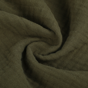 100% オーガニックコットンクリンクルリンクルガーゼクレープ無地コーミング糸モスリン生地織り軽量通気性 - Product Image 4