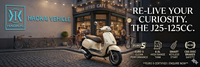 Scooter à essence monocylindre 125 cm³ 4 temps refroidi par air, EFI EURO 5, freins CBS, démarrage sans clé, réservoir de carburant de 8 L, vitesse maximale de 80 km/h