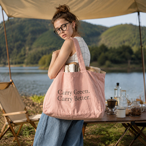 Sac fourre-tout personnalisé en gros, grand format, réutilisable, avec logo imprimé, écologique, pour le camping, les courses et la plage - Product Image 1