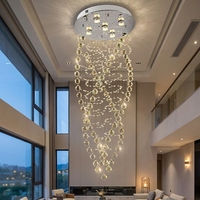 Luminaire suspendu dans le hall du centre commercial de l'hôtel Villa Long escalier K9 Crystal Ball Lustre Luminaire