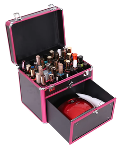 Scatola per il trucco di piccola capacità tipicamente quadrata o di forma rettangolare con manici robusti una scatola per il trucco impermeabile con chiusura <span class=keywords><strong>a</strong></span> chiusura - Product Image 1