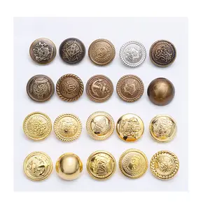 High Quality Metal Button Fashion Garment Accessories Metal Brass Custom Made Different Types Coat Clothing Gold Buttons