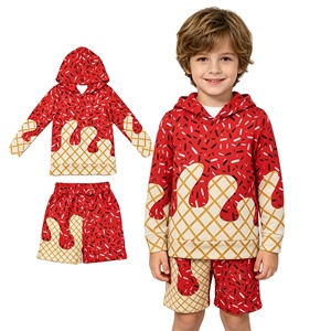 Ensemble 2 pièces décontracté pour bébés filles : pull et short imprimé crème glacée - Collection RTS Boutique - Vêtements assortis pour frères et sœurs - Product Image 1