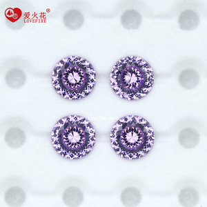 Disponibilità Immediata: Gemma Artificiale CZ a Taglio Nido d'Uccello, 6mm-13mm, Qualità 5A, Zirconia Cubica Rotonda Blu-Viola per Gioielli - Product Image 3