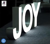 Enseigne publicitaire LED miniature personnalisable, étanche IP54, en acrylique gravé, avec lettres rétroéclairées pour l'image de l'entreprise, mur