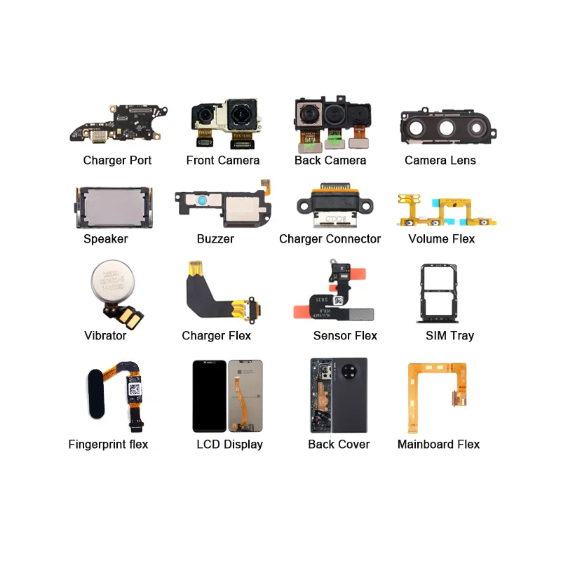 أجزاء الهاتف المحمول شاشة lcd الزجاج مكبر الصوت المرن عدة تجميع الغيار موزع أجزاء للهاتف المحمول