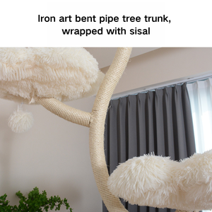 Pohon Kucing Modern Besar yang Tahan Lama, Mudah Dirangkai, Dekorasi Rumah Bergaya Minimalis, Penggaruk Kucing dari Sisal dan Besi untuk Dalam Ruangan - Product Image 2