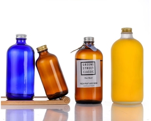Botella de vidrio Boston de 120ml, 250ml, 500ml, café frío de color té, tapón de rosca de aluminio, medicina, vino, jugo azul, bebida, botella de leche - Product Image 2