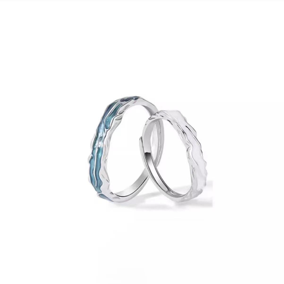 แหวนน้ำค้างสีขาว JZ-346-Red-สไตล์ผู้หญิง