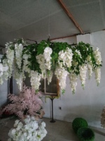 Décoration de mariage, décoration d'événements à domicile, centre de table, guirlande de plantes artificielles suspendue au plafond, décoration florale de plafond de mariage
