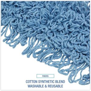 Boardwalk BWK1124 Azul 24 Pulgadas X 5 pulgadas Cabezal de Mopa con Extremos Enlazados de Algodón/Fibra Sintética - Product Image 3