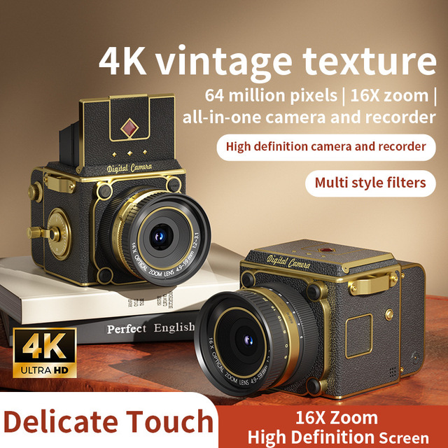 Creative Retro Digital CCD Manual Joystick Camera Portable Mini Camera M31 Student Mirrorless 7.1x-16x Optical Zoom 2"-3" Screen
