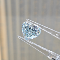 Bague et pendentif unisexe en or jaune 9K 14K 18K avec diamant bleu de laboratoire en forme de cœur, pierre précieuse lâche, sur mesure
