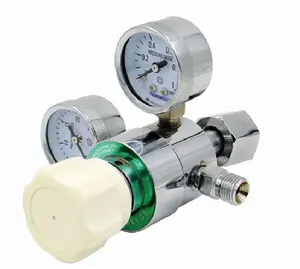 Hot sale two pressure gauge gas regulator medical oxygen regulator brass pressure reducer for cylinder