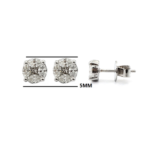 Boucles d'oreilles clous classiques vintage en or blanc 18 carats de haute qualité avec diamant véritable taille brillant 0,61 carat, directement de l'usine, pour mariage - Product Image 2