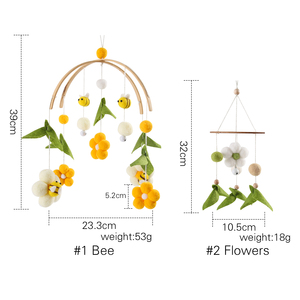 <span class=keywords><strong>Mobile</strong></span> musical <span class=keywords><strong>pour</strong></span> berceau en feutre, vente en gros, avec jouets suspendus mignons, motif abeille et fleur, style bohème, décoration de chambre d'enfant, jouet apaisant - Product Image 6