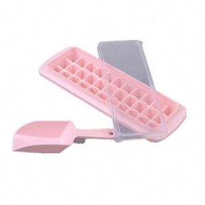 Ice Tray with Lid Shovel Large PP Ice Cube Tray for <b>Freezer</b> - Product Image 1