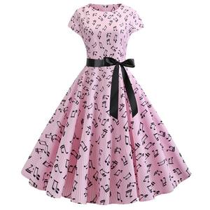 Verano manga corta Polka Dot elegante trabajo Oficina Casual estampado A-line mujeres 50s 60s Vintage vestidos elegantes - Product Image 5