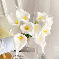 Mini Calla Lily PU bunga buatan Handheld buket pernikahan dekorasi rumah bunga seni grosir tanaman dekoratif
