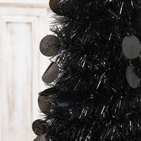 Schwarzer Zusammenklappbarer Glitzer-Weihnachtsbaum Pop-up Künstlicher Weihnachtsbaum mit Glänzenden Pailletten für Heim-Party Halloween Feiertagsdekoration