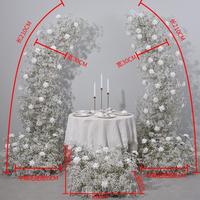 Décorations de mariage, fleurs personnalisées, arche élégante en fleurs de gypsophile en soie pour les cérémonies de mariage, la maison et le jardin, les fêtes en plein air
