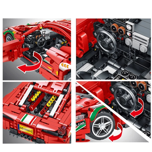 MORK 023002 MOC 1:14 Vitesse Feraried 458 Super Sport Voiture DIY Véhicule Modèle Meilleure Vente Briques Voiture Jouets Blocs de Construction Ensembles - Product Image 4