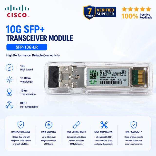 Optical Fiber SFP+ Enterprise Class Module SFP-10G-LR in Stock