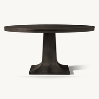 Table de salle à manger ronde en bois moderne Kumusi, résistante aux rayures et imperméable, pour la maison européenne